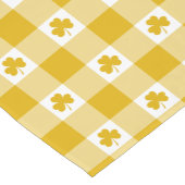 Mustard Yellow Plaid Shamrock Clover Table Runner ショートテーブルランナー (コーナー)