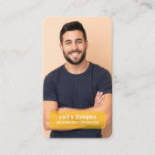 Mustard Yellow QR Code Photo Connect Modern 名刺 (正面)