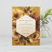 Mustard Yellow Rich Autumnal Wedding 招待状 (スタンド正面)