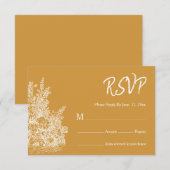 Mustard Yellow Vintage Ornate Frame Wedding 出欠カード (正面/裏面)