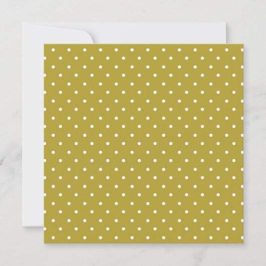  Mustard yellow white polka dots pattern  サンキューカード (正面)