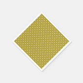  Mustard yellow white polka dots pattern  スタンダードカクテルナプキン (角)