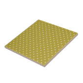  Mustard yellow white polka dots pattern  タイル (側面)