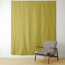  Mustard yellow white polka dots pattern  タペストリー