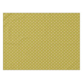  Mustard yellow white polka dots pattern  テーブルクロス (正面(横))