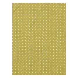  Mustard yellow white polka dots pattern  テーブルクロス