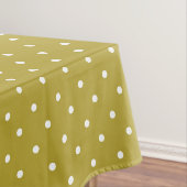  Mustard yellow white polka dots pattern  テーブルクロス (インサイチュ)