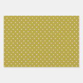  Mustard yellow white polka dots pattern  ラッピングペーパーシート (正面3)