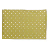  Mustard yellow white polka dots pattern  枕カバー (裏面-左)