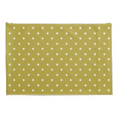  Mustard yellow white polka dots pattern  枕カバー (裏面-右)