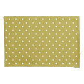  Mustard yellow white polka dots pattern  枕カバー (正面左)