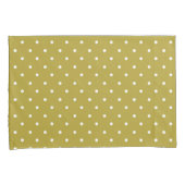  Mustard yellow white polka dots pattern  枕カバー (正面右)