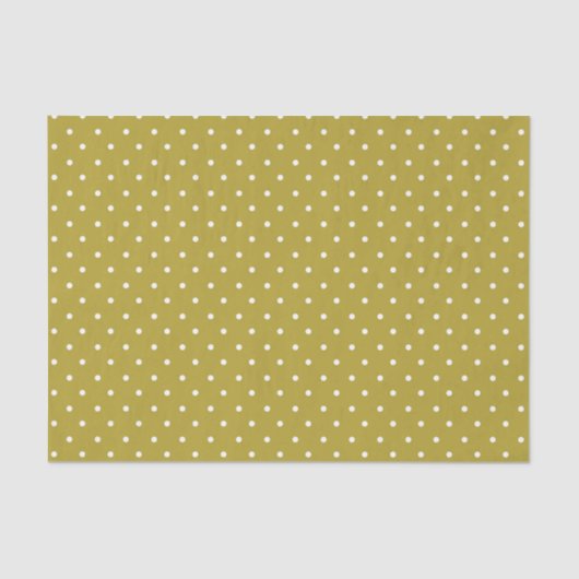  Mustard yellow white polka dots pattern  薄葉紙 (正面)