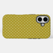  Mustard yellow white polka dots pattern  Case-Mate iPhoneケース (裏面 (横))