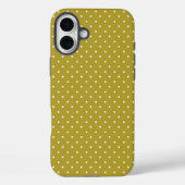  Mustard yellow white polka dots pattern  Case-Mate iPhoneケース (裏面)