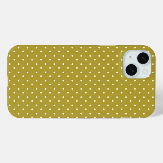  Mustard yellow white polka dots pattern  Case-Mate iPhoneケース (裏面 (横))