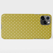  Mustard yellow white polka dots pattern  iPhoneケース (裏面横)
