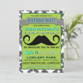 Mustash Bash Chevron Birthday Party Invitation 招待状 (スタンド正面)