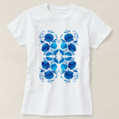 Muster aus blauen Blumen  Tシャツ (デザイン正面)