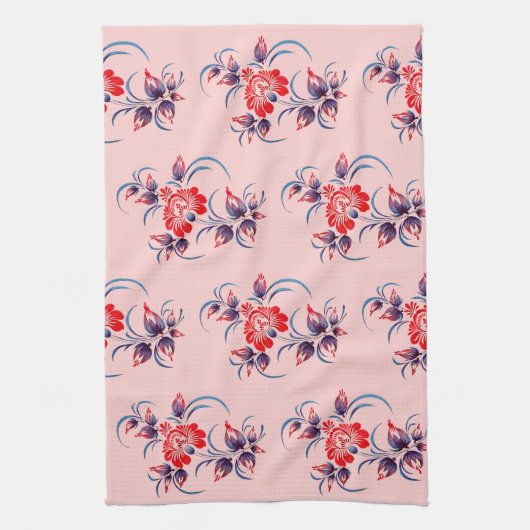 Muster aus Blumen キッチンタオル (縦)