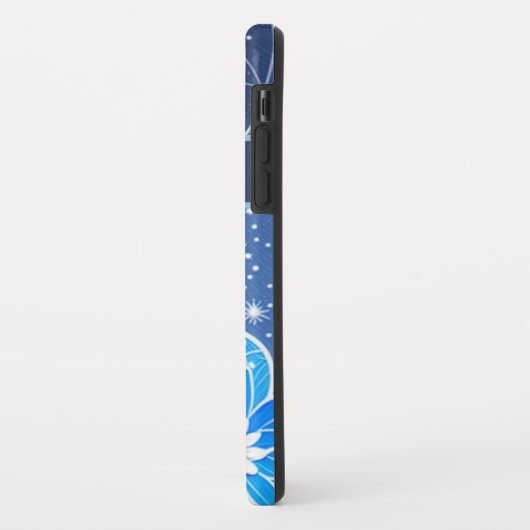 Muster blau weiß mit Blumen Case-Mate iPhoneケース (裏面/左)