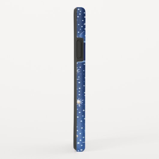 Muster blau weiß mit Blumen Case-Mate iPhoneケース (裏面/右)