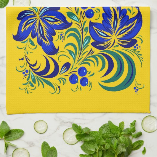 Muster im ukrainischen Volksstil キッチンタオル (折り畳み)