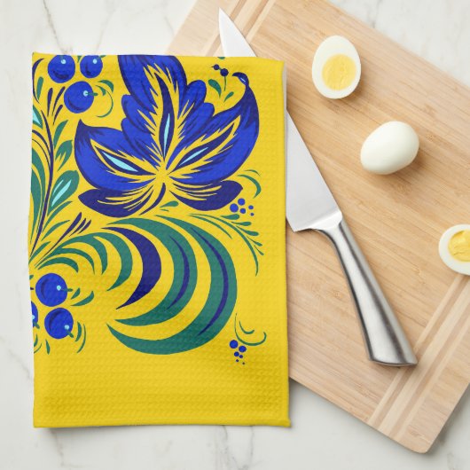 Muster im ukrainischen Volksstil キッチンタオル (四つ折り)