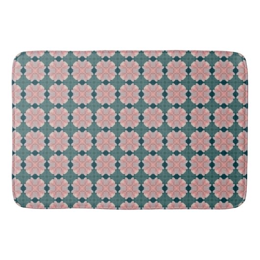 Muster mit zartrosa Blüten バスマット (正面)
