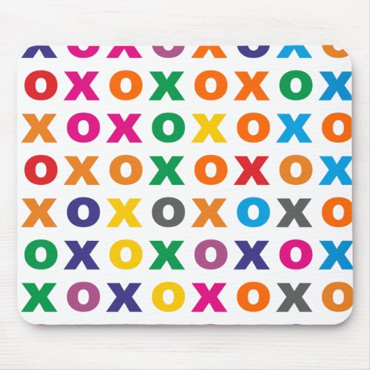 Muster XOXO pattern hugs kisses マウスパッド (正面)