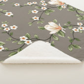 mustered small flowers with green leaves pattern o シェルパブランケット (3/4)