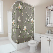 mustered small flowers with green leaves pattern o シャワーカーテン (インサイチュ)