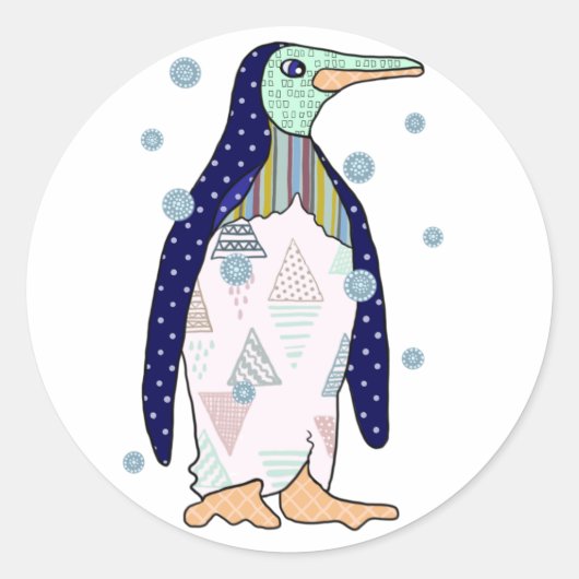 Musterpinguin ラウンドシール (正面)