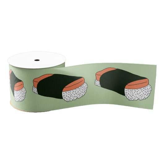 Musubi Sushi Hawaiian Food Pattern グログランリボン (リール)