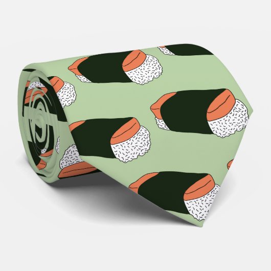 Musubi Sushi Hawaiian Food Pattern ネクタイ (ロール)