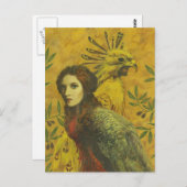 Mutant Design鳥の女性 ポストカード (正面/裏面)
