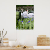 Mute swans & Iris：Value Poster paper ポスター (キッチン)