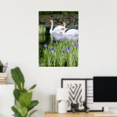 Mute swans & Iris：Value Poster paper ポスター (ホームオフィス)