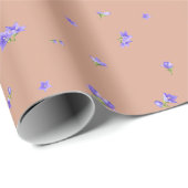 Muted Apricot Balloon Flower Floral Pattern ラッピングペーパー (ロールコーナー)