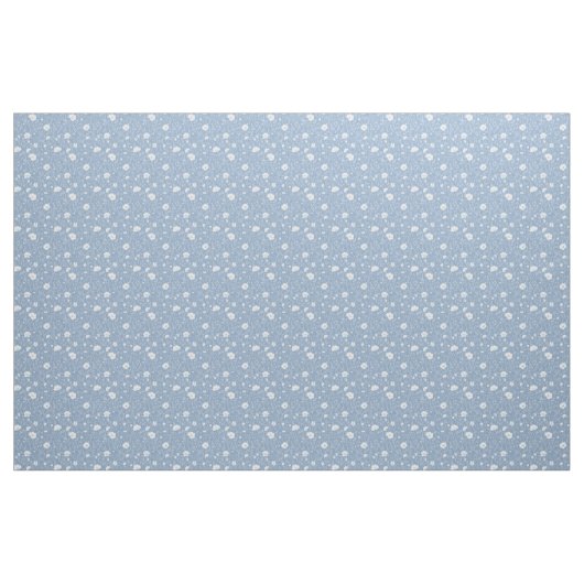 Muted Blue And White Wildflower Pattern ファブリック (ヤード)
