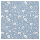 Muted Blue And White Wildflower Pattern ファブリック (見本)