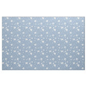 Muted Blue And White Wildflower Pattern ファブリック (ファットクウォーター)