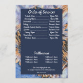 Muted Blue Sunflower Art | Photo | Funeral     プログラム (裏面)