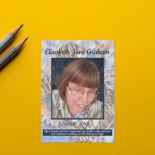 Muted Blue Sunflower Art | Photo | Funeral     プログラム