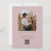 Muted Blush Pink Spring Wedding | アーチ写真 + QR 招待状 (裏面)