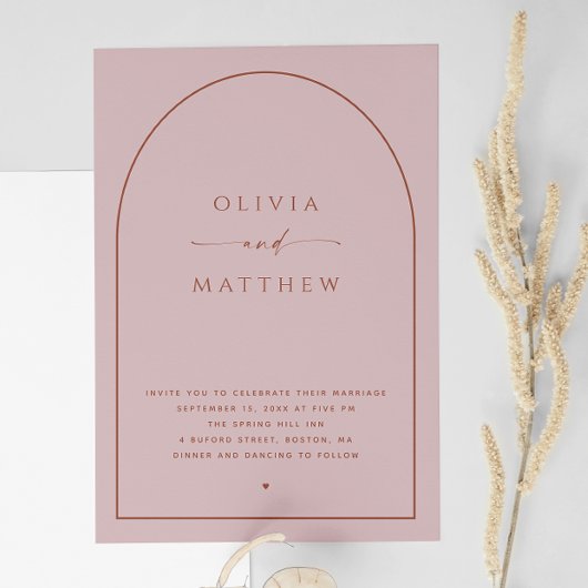 Muted Blush Pink Spring Wedding | アーチ写真 + QR 招待状