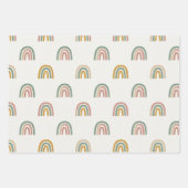 Muted boho rainbow scandi pattern ラッピングペーパーシート (正面3)