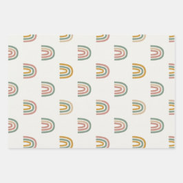 Muted boho rainbow scandi pattern  ラッピングペーパーシート