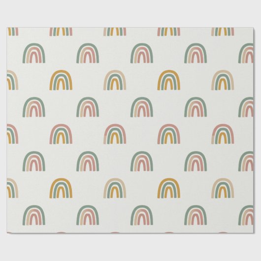 Muted boho rainbow scandi pattern  ラッピングペーパー (フラット)