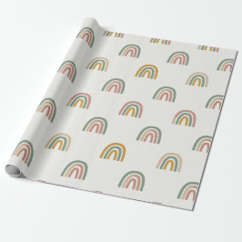 Muted boho rainbow scandi pattern  ラッピングペーパー